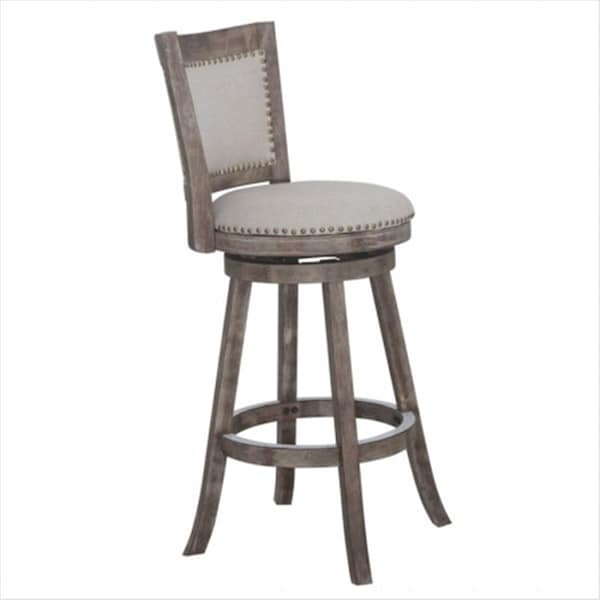 Boraam 29 in. Melrose Barstool Driftwood Gray Wire, brush and Ivory 76529 - main